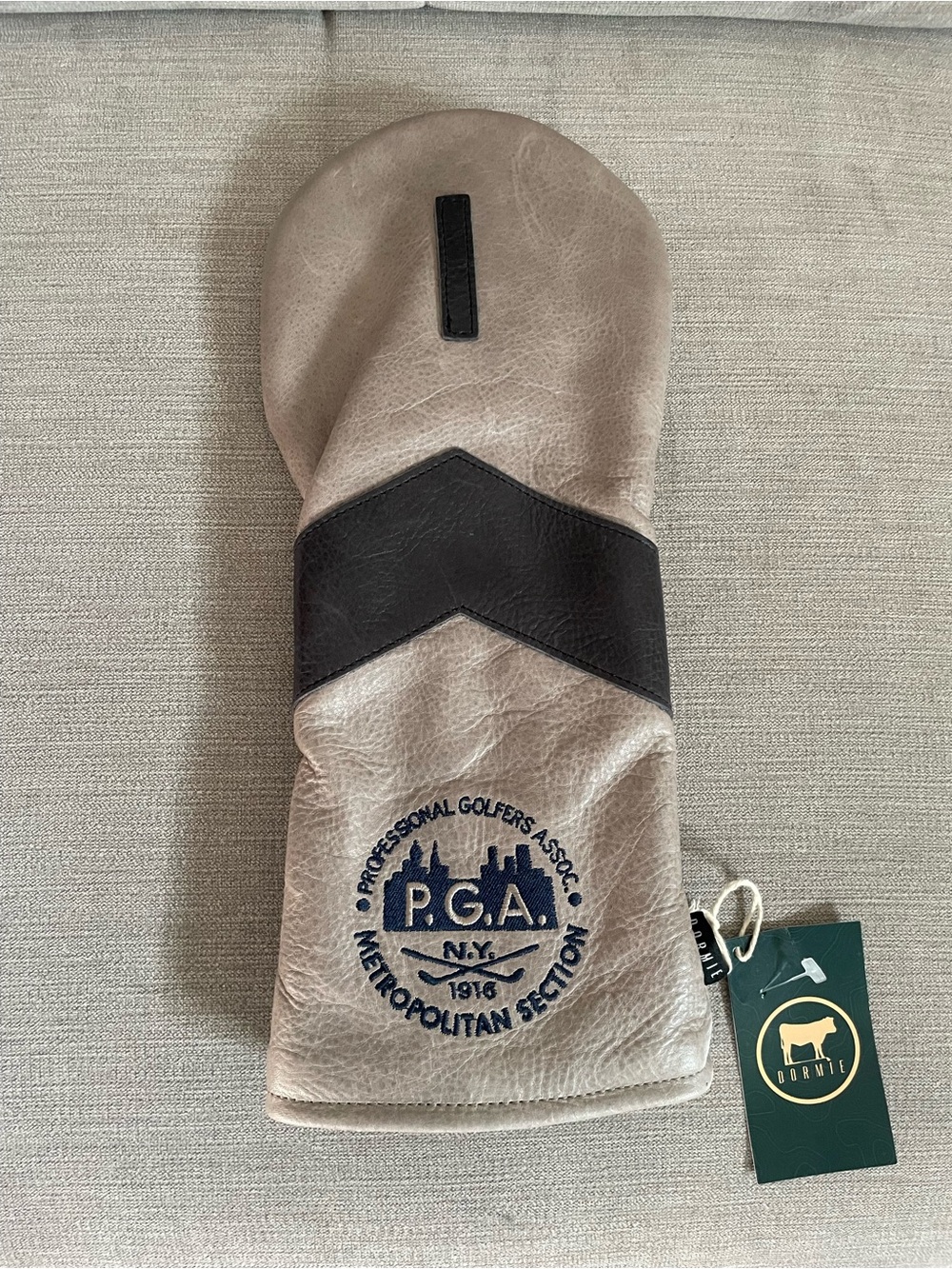 Dormie Workshop golf club headcover.Handmade in California PGA Met Section Crest